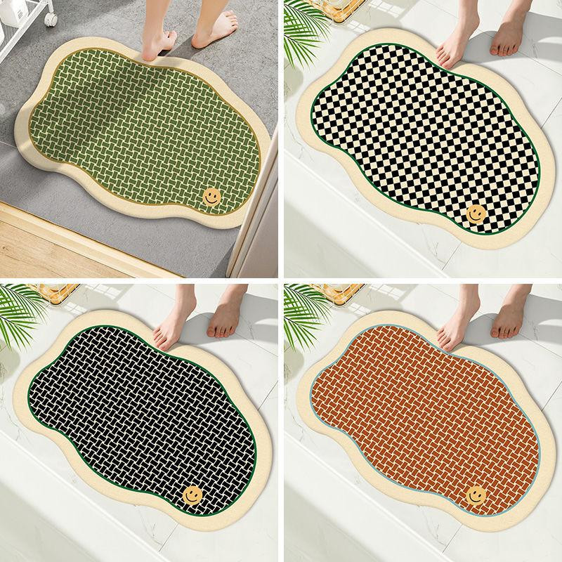 Rutschfeste Badezimmermatte von Yiran Furniture mit floralem Pflanzenmuster in Multicolour, B/T: 60 x 40 cm - Bild 2