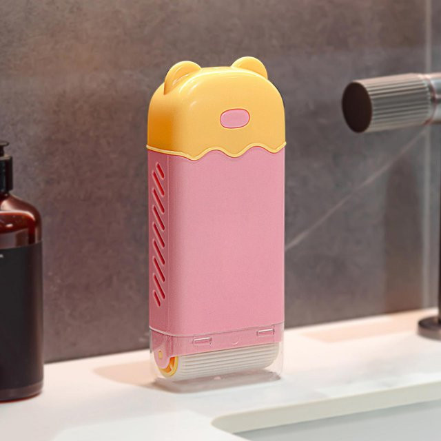 MOZHOU Rollseifenbox mit Bürste in Pink für Wäsche und Handwäsche mit Abtropf- und Anti-Schaum-Funktion - Bild 1