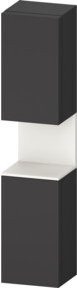 Duravit Hochschrank Qatego in Schwarz Matt mit Glastüren, B/T/H: 40 x 36 x 176 cm - Bild 1