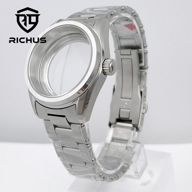 RICHUS Uhrengehäuse Edelstahl, silber, 38 mm, Saphirglas, wasserdicht - Bild 1