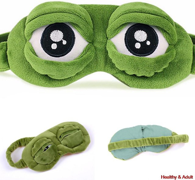 3D Schlafmaske Trauriger Frosch, Augenbinde, Unisex - Bild 1