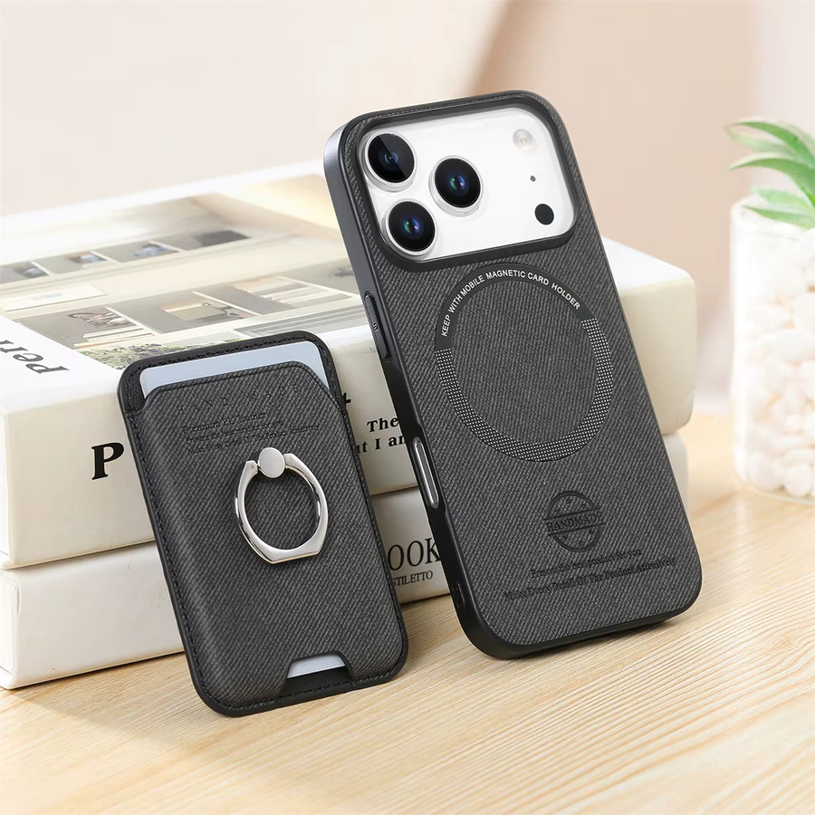 szHAIyu 2in1 Magnetische iPhone Hülle mit abnehmbarer Lederbrieftasche für iPhone 17 Pro Max, 16, 15 Plus, 14, 13, 12, 11 Pro in Schwarz und Rot - Bild 2