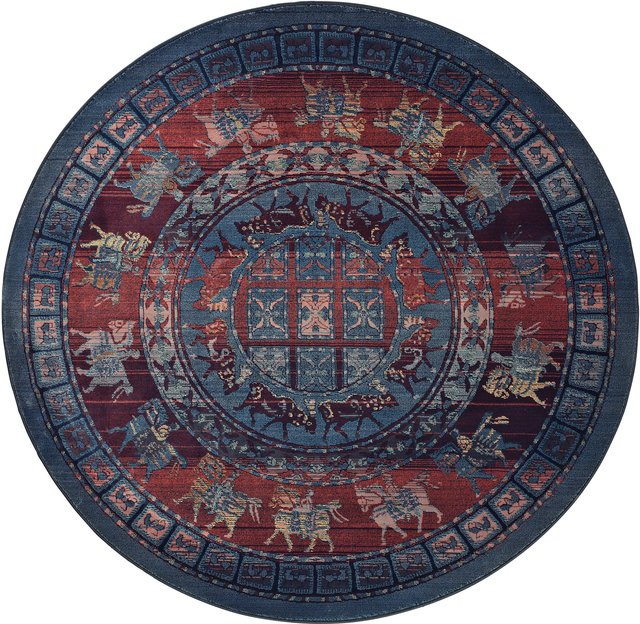 Runder Webteppich von Heine Home in Multicolour und Blau aus 100% Polypropylen - Bild 1