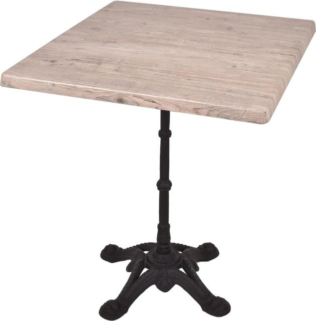 DELUKE Bistrotisch KOLLIN quadratisch in Hellbraun, rustikaler Gartentisch und Cafétisch für Outdoor und Innenbereich, B/T/H: 70 x 70 x 66 cm - Bild 1