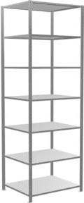 Schulte Grundregal Steckregal MULTIplus150 in Silber, verzinkt mit 7 verstellbaren Fachböden, B/T/H: 300 x 100 x 80 cm - Bild 1