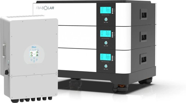 Deye 3-Phasen Hybrid-Wechselrichter 8kW On/Off-Grid mit 30kWh LiFePO4 Batterie-Speichersystem in Weiß - Bild 1