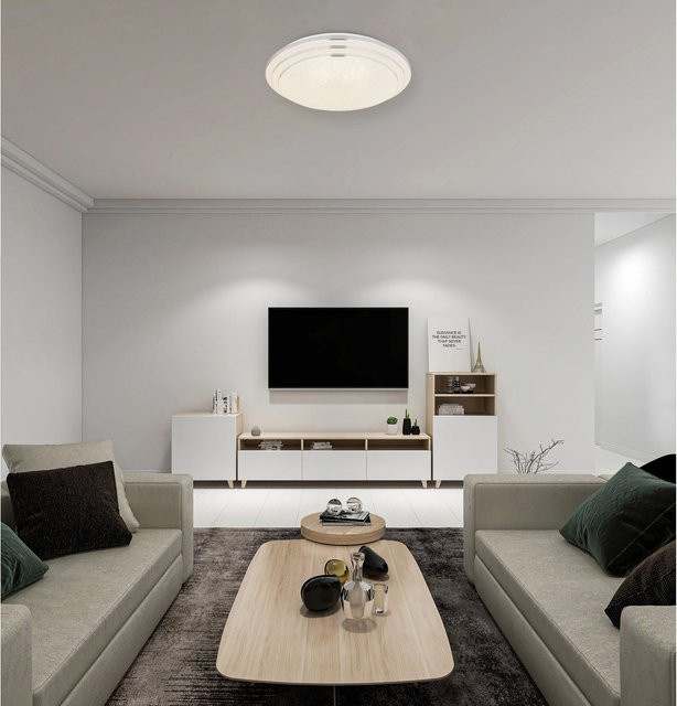 Globo LED-Deckenleuchte Aley, rund, Weiß, H x B x T: 9,5 x 40 x 40 cm - Bild 1