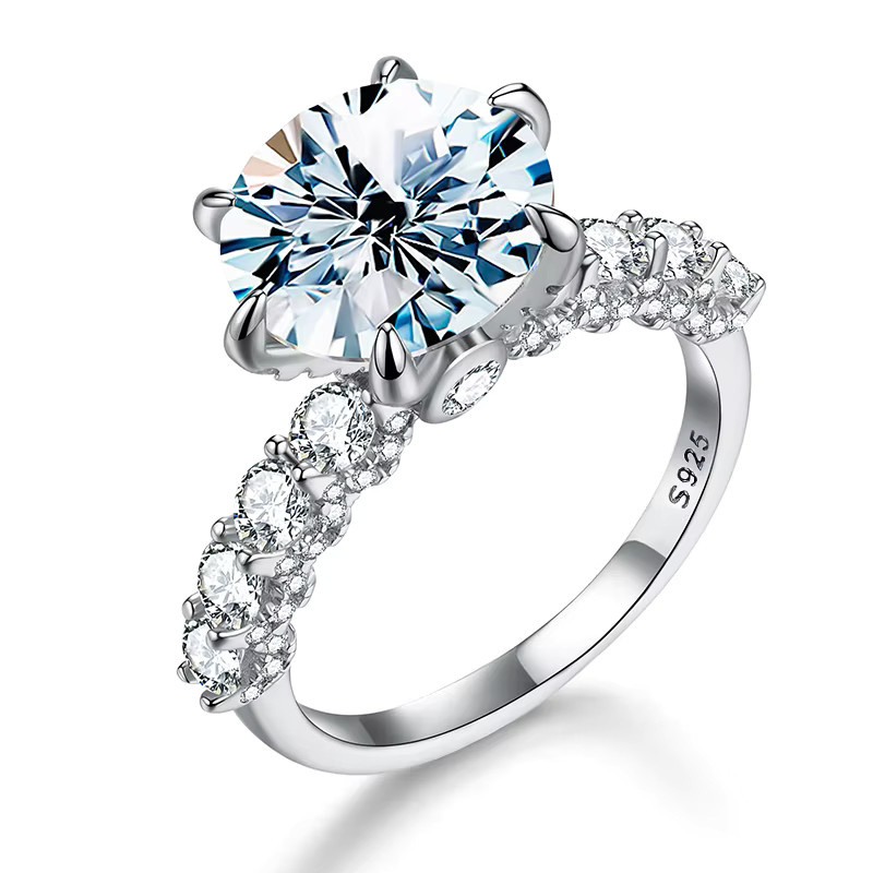 DWJ Verlobungsring, 925 Silber, Moissanit Diamant, Damen - Bild 2