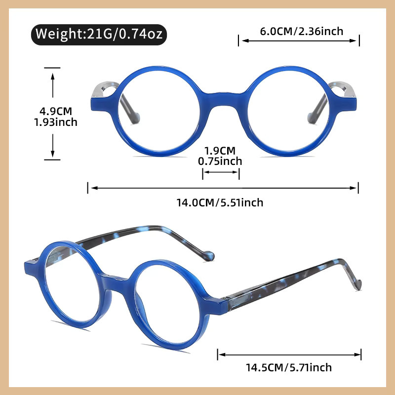 Oyalie Lesebrille, Rund, Vollrand, Kunststoff, blau - Bild 2