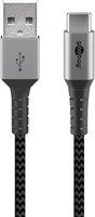 goobay USB 2.0 Kabel mit USB-A auf USB-C Stecker in Schwarz - Bild 1