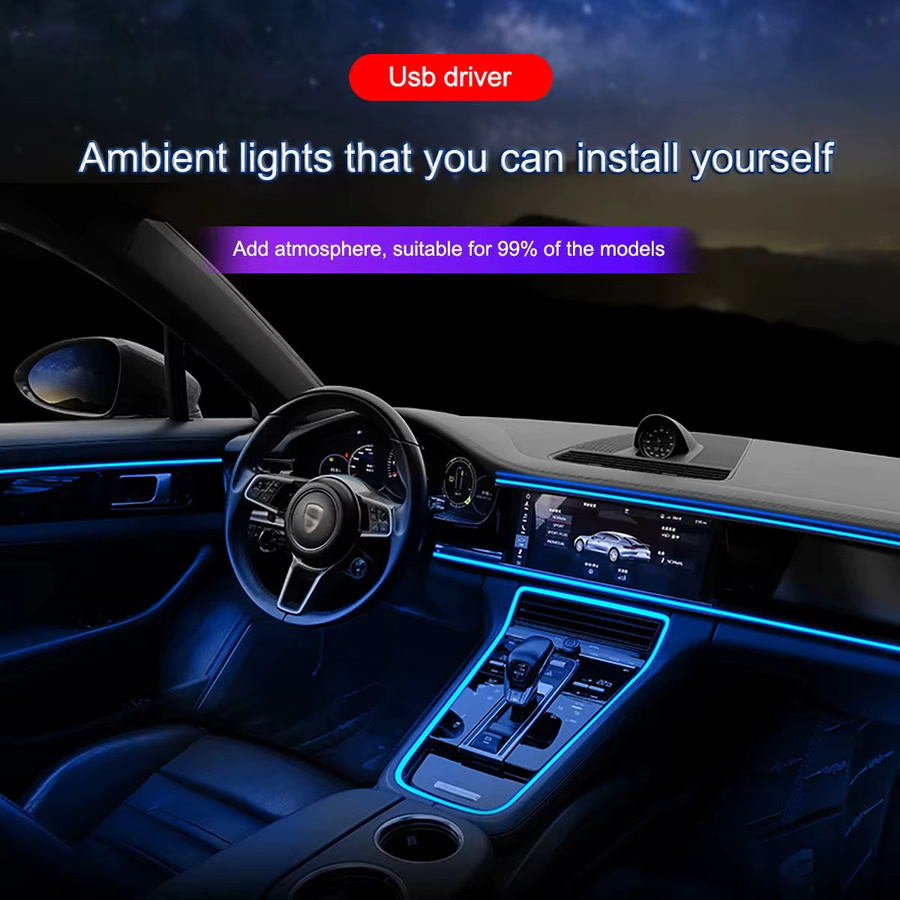 FILIPLI RGB LED Neon Flex USB Innenbeleuchtung für dein Auto mit App-Steuerung und selbstklebender Montage - Bild 3