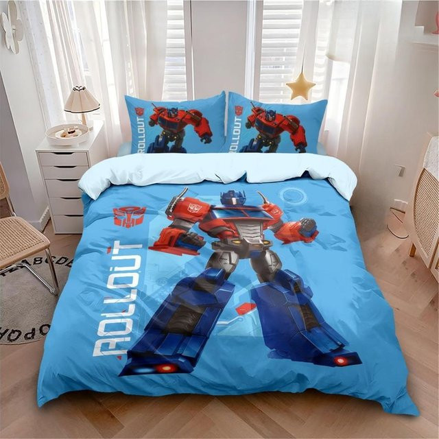Transformers Bettwäsche Set mit Bettbezug und Kissenbezug in Blau, B/H: 200 x 200 cm - Bild 1