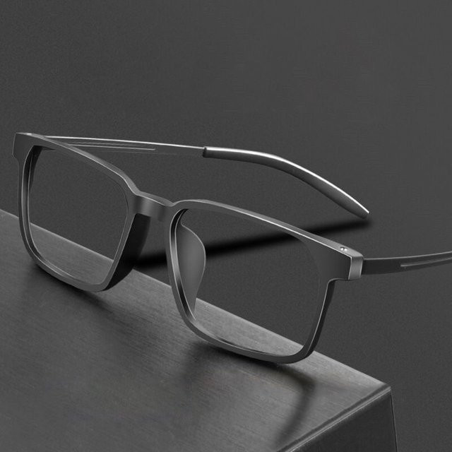 MDOD Lesebrille Herren, Vollrand, rechteckig, Titanlegierung, schwarz - Bild 1