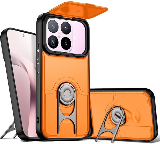 Robuste Hybrid Schiebe-Kameraschutzhülle für Xiaomi 14T 15T Pro 15 Ultra und Mi 17 Pro Max in Pink und Orange - Bild 1