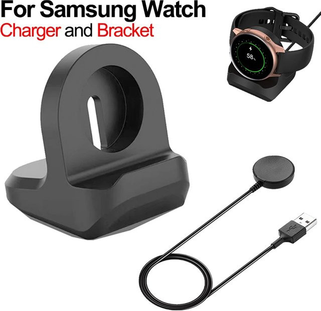 Samsung Universal Smartwatch Ladestation und Halterung für Galaxy Watch 5 Pro 4 3 sowie Gear S3 S2 in Schwarz oder Weiß - Bild 1