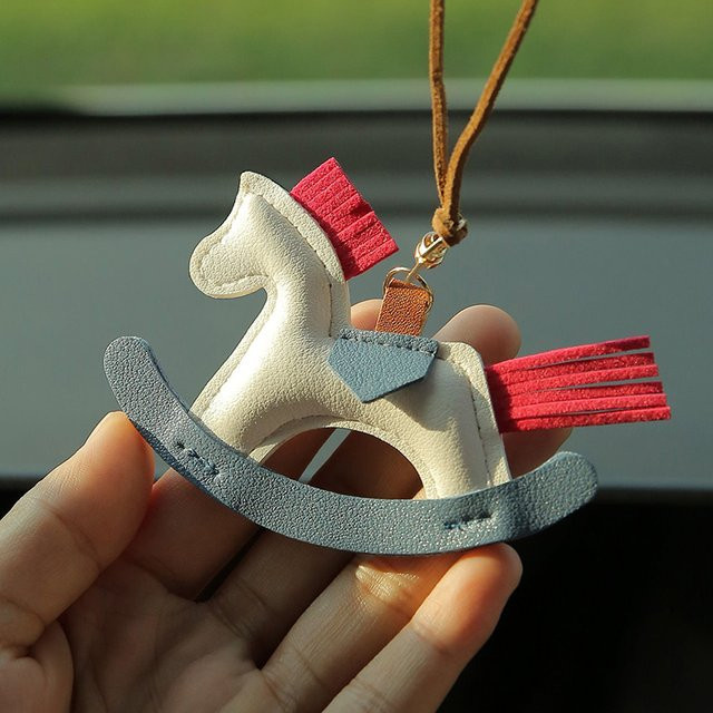 Velishy Pony-Auto-Anhänger, Leder, Rückspiegel, Dekoration - Bild 1