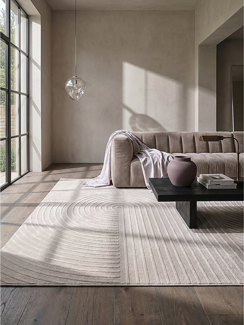 Kadima Design Kurzflor Teppich Beige B: 160 cm, T: 230 cm - Bild 1