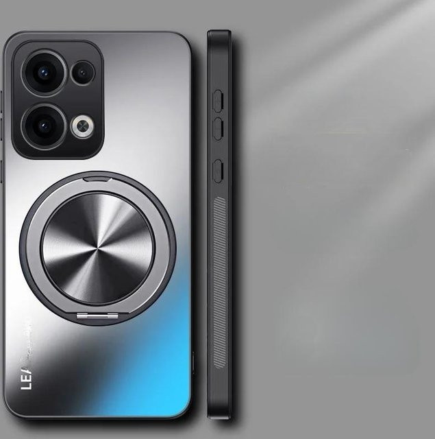 Magnetische Stoßfeste Bumper Hülle für Motorola Moto G35 in Grau mit Ständerfunktion und Matt-Finish - Bild 1