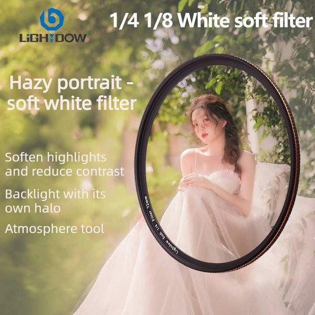 Lightdow Weicher Weißer Diffusionsfilter für Kameraobjektive von Canon Nikon Sony in verschiedenen Größen - Bild 1