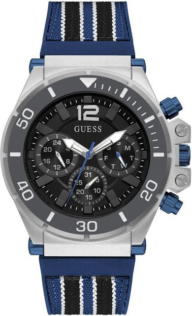 Guess Armbanduhr, Quarz, Edelstahl, 50 mm, Silikon, Schwarz, Herren - Bild 1