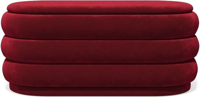 Vente-unique Sitzbank Ecambi in Rot aus Samt und Kiefernholz, Breite: 112 cm - Bild 1