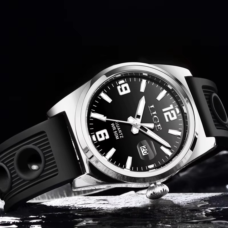 Lige Armbanduhr Edelstahl, Quarz, 5atm, Herren - Bild 4