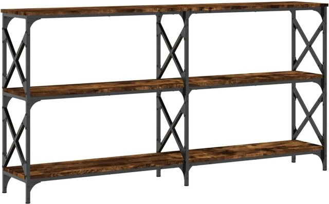 vidaXL Konsolentisch Räuchereiche aus Holzwerkstoff und Stahl, B/T/H: 156 x 28 x 80,5 cm - Bild 1