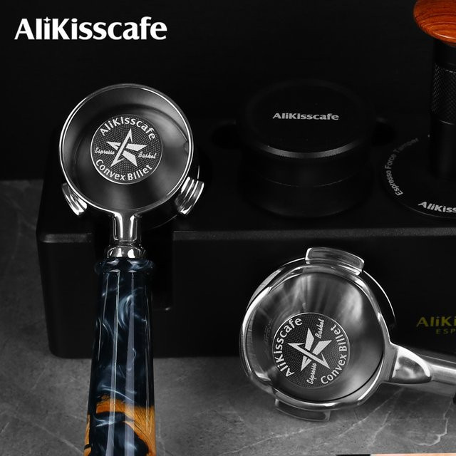 Alikisscafe Step-Down Siebträgerkorb Konvex Billet aus Edelstahl in Silber für DeLonghi, Breville und HiBrew Espresso Zubehör - Bild 1
