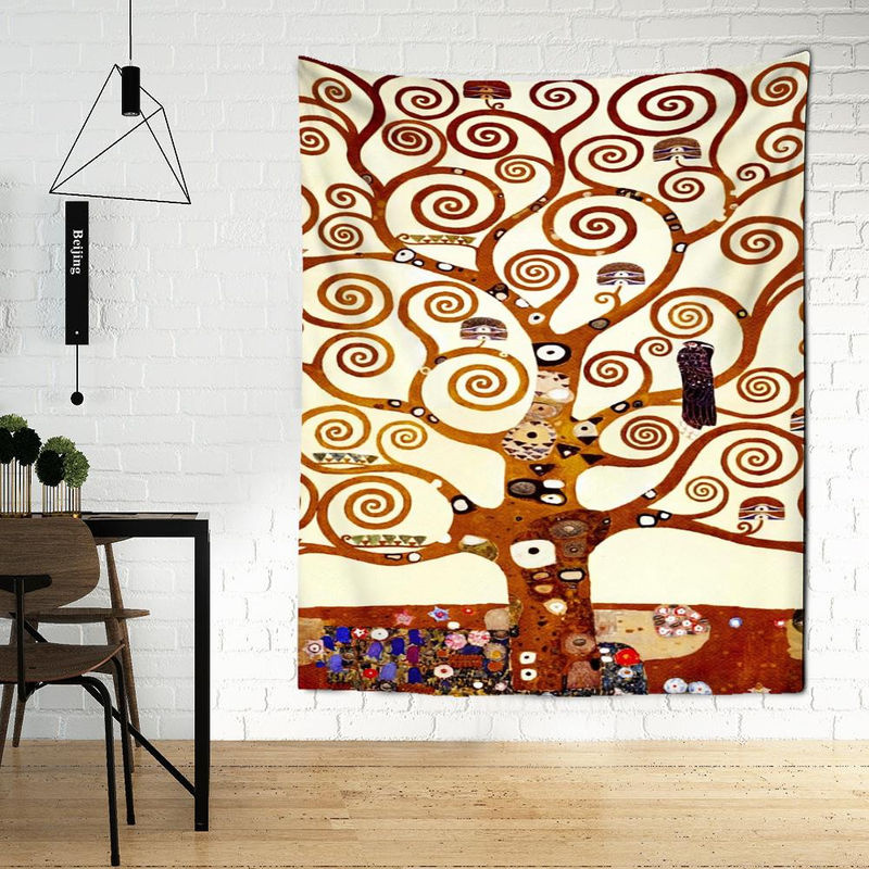Super Six Wandteppich Baum des Lebens in abstrakter Ölgemälde-Optik, mehrfarbig, B: 150 cm, H: 130 cm - Bild 5