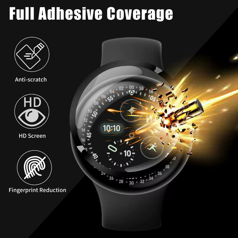 Displayschutzfolie für Google Pixel Watch 4 (45 mm und 41 mm), transparente Anti-Kratz-Folie mit vollständiger Abdeckung - Bild 2