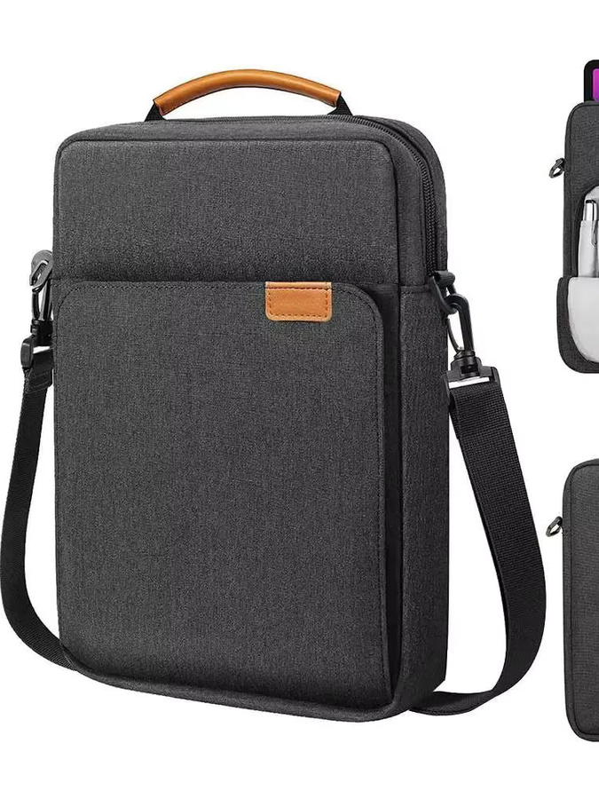 Wasserdichte Laptop-Handtaschenhülle für MacBook Air & Pro 11 bis 13 Zoll und Tablets mit mehreren Taschen in Schwarz oder Grau - Bild 7