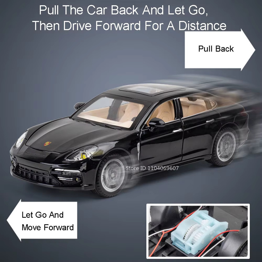 MAKEDA Panamera Miniaturauto-Modellspielzeug, Maßstab 1:24, Metall, Rot - Bild 4