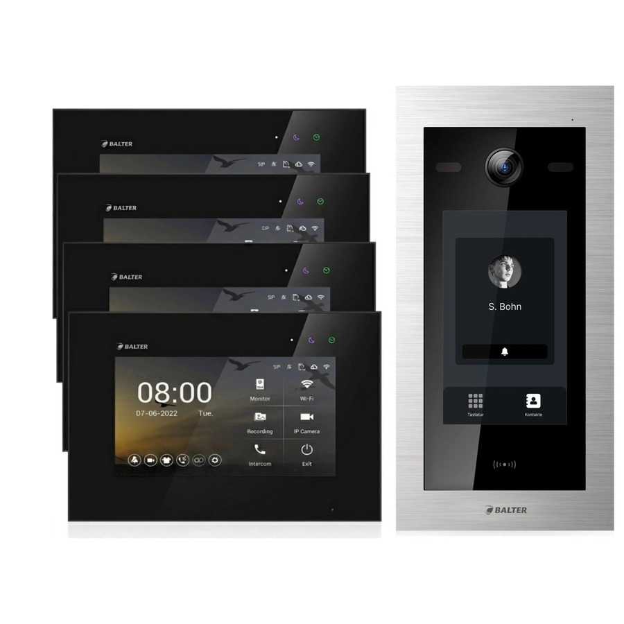 Balter EVO HD Video Türsprechanlage mit 7 Zoll Touchscreen und RFID in Silber und Schwarz - Bild 2