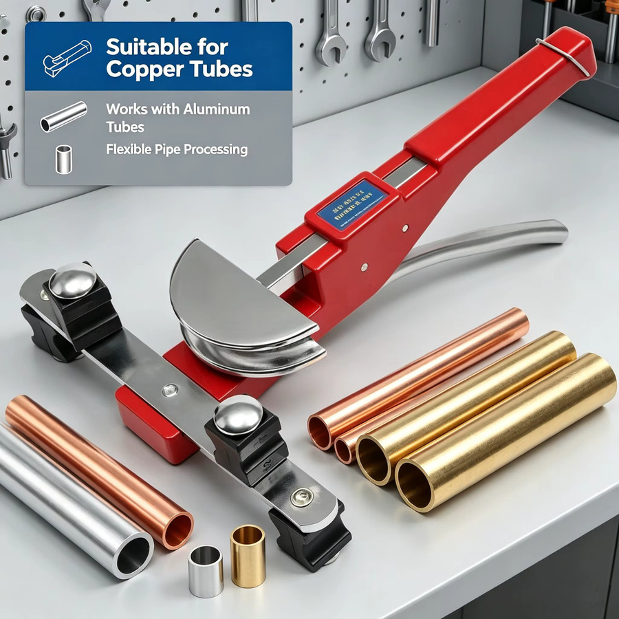 Bymaocar CT-999F Manuelles Rohrbiegegerät-Set in Rot mit Schneid- und Entgratwerkzeug sowie Aufbewahrungskoffer für 6 bis 22 mm - Bild 6