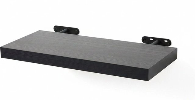 Relaxdays Wandregal aus MDF und Eisen in Schwarz, B/T/H: 40 x 23 x 4 cm - Bild 1