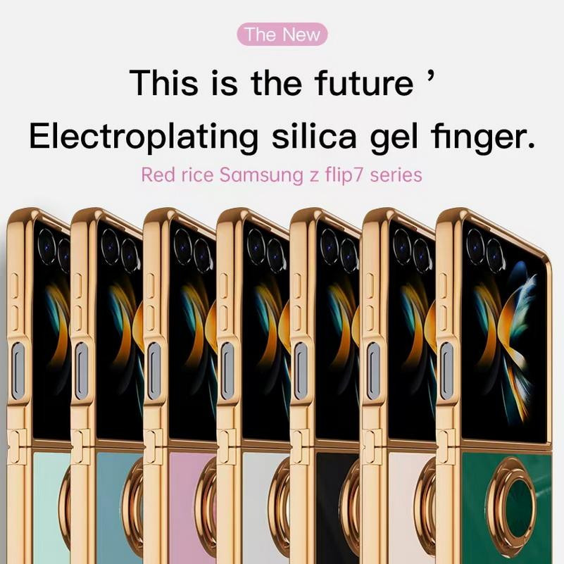 Samsung Handyhülle für Galaxy Z Flip 7 mit Silikonständer und Metallringhalter - Bild 2