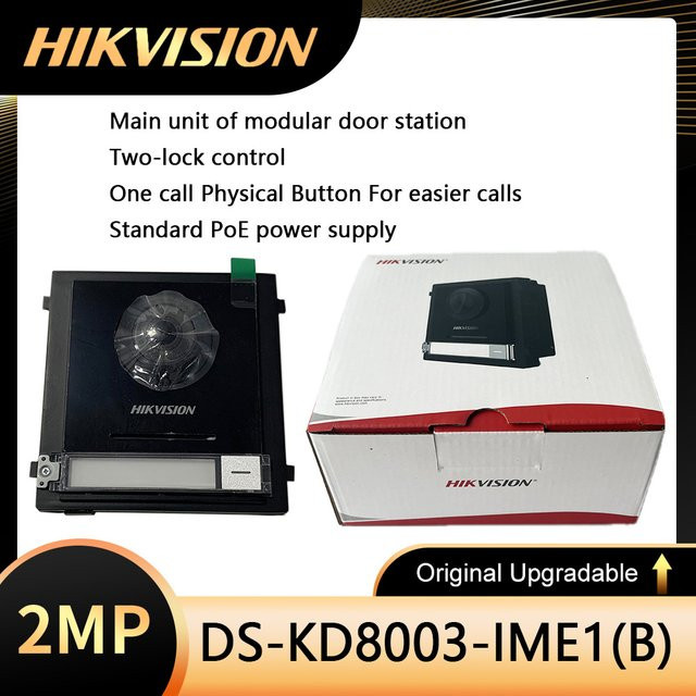 Hikvision IP Video-Gegensprechanlage DS-KD8003-IME1(B) 2MP HD Türstation in Schwarz mit PoE-Unterstützung - Bild 1