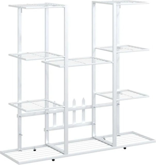 vidaXL Blumenständer aus Eisen in Weiß, B/T/H: 94,5 x 25 x 89 cm - Bild 1