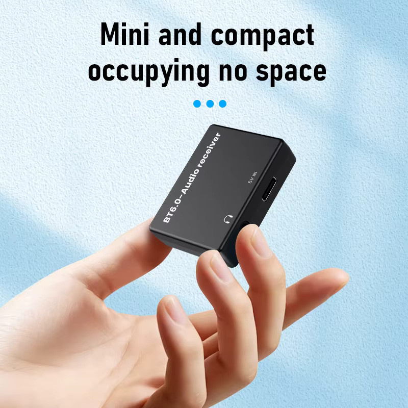 KEBIDUMEI AUX Bluetooth 6.0 Audio-Empfänger Hi-Fi Drahtloser Audio-Adapter mit 3,5 mm Klinkenanschluss in Schwarz - Bild 5