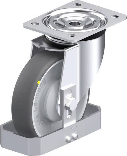 Blickle L-PATH 160KA-ELS-FS Stahlblech-Lenkrolle in Silber/Grau mit 160 mm Rad-Durchmesser und 260 kg Tragfähigkeit - Bild 1