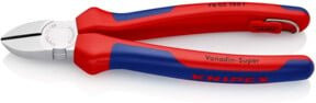 Knipex Seitenschneider aus Chrom-Vanadium-Stahl in Schwarz-Rot mit Befestigungsöse, Länge: 180 mm - Bild 1