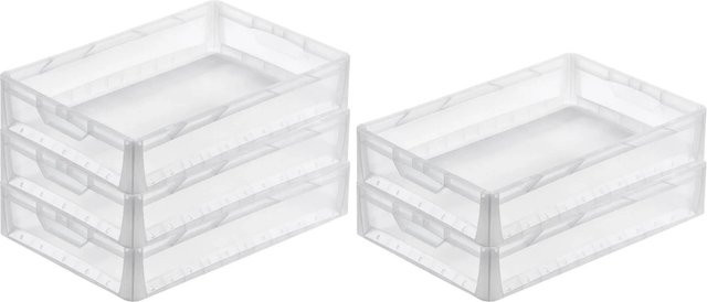PROREGAL SparSet 5x Eurobehälter LightLine Transportboxen mit offenem Griff, transparent, H x B x T: 12 x 40 x 60 cm, 24 Liter - Bild 1