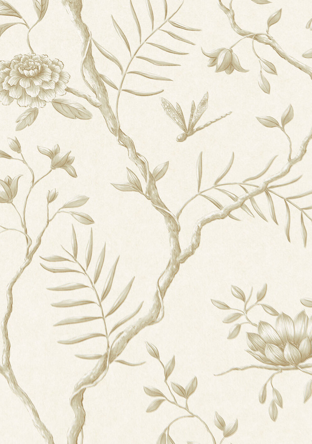 Lewis & Wood Tapete Jasper Peony Eucalyptus in Beige mit floralem Naturmotiv - Bild 1