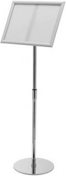 Deflecto SFA3SFS Info-Bodenständer mit Aluminium Klapprahmen in Silber für DIN A3, B/T/H: 33,0 x 33,0 x 128,5 cm - Bild 1