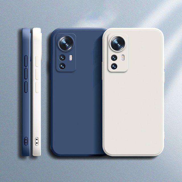 Xiaomi Silikon Schutzhülle mit Linsenschutz für Mi 12, 12S, 12T Pro, 12X und Mi 12 Lite 5G in Weiß - Bild 1