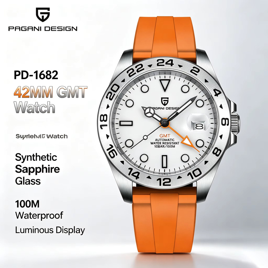 PAGANI DESIGN Armbanduhr GMT, Automatik, Edelstahl, Saphirglas, Herren - Bild 2