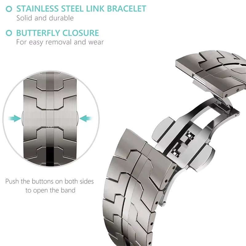 Jansin Uhrenarmband Edelstahl, Silber, Unisex - Bild 2