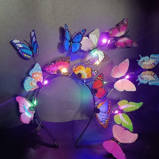 Schmetterlings-Haarband LED, purple, Kinder - Bild 1