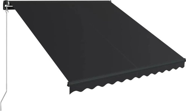 Furnicato Handbetriebene Einziehbare Markise aus Aluminium und Polyester in Anthrazit B: 350 cm, T: 250 cm - Bild 1