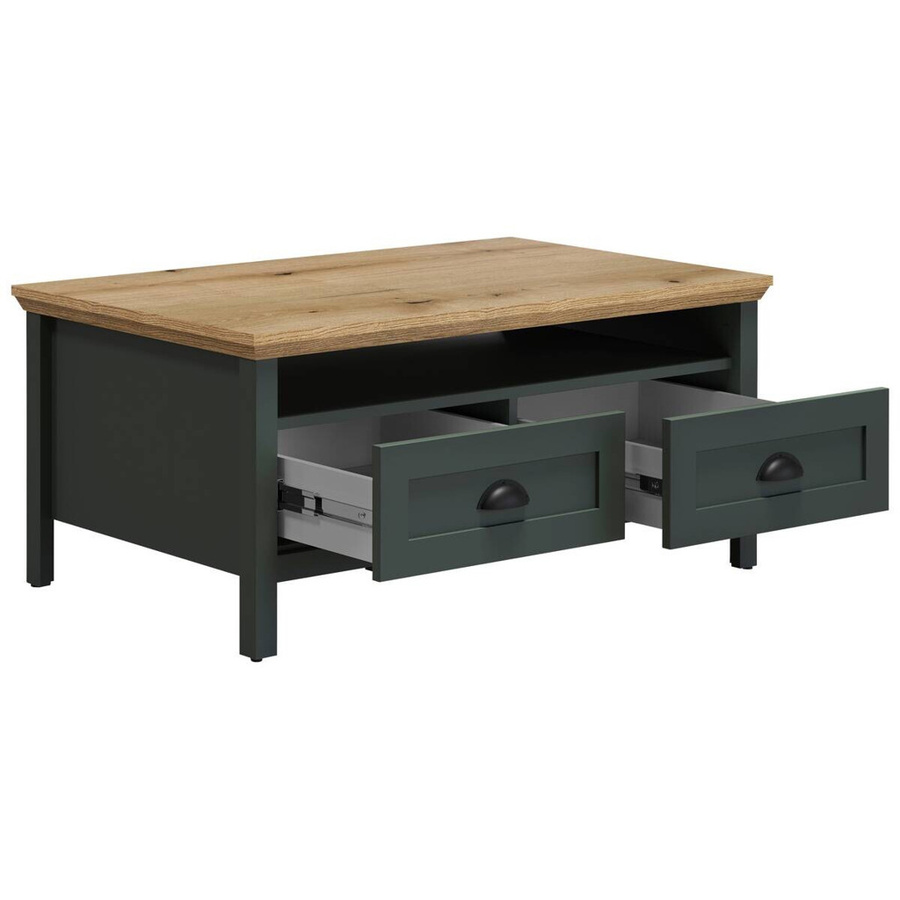 Couchtisch Stanton von Evoke Coast in Tannengrün und Eiche Nachbildung mit modernem Design, B/H/T: 101 x 45 x 60 cm - Bild 3